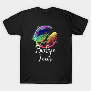 Colorful Rainbow Retro Budgies Budgerigar Budgie Lover T-Shirt